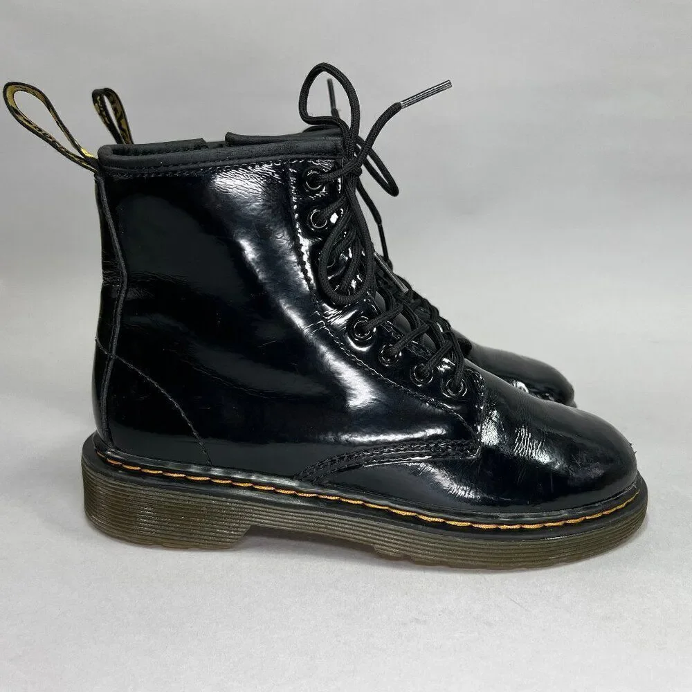 Dr. Martens‎ Youth 1460 Black Patent Leather Lace Up Boots